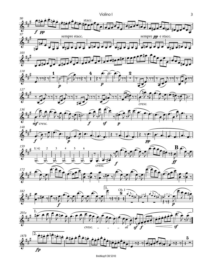 Symphony No. 4 in A major [Op. 90] MWV N 16 (Italian) Orchestra scores gallery preview page 3