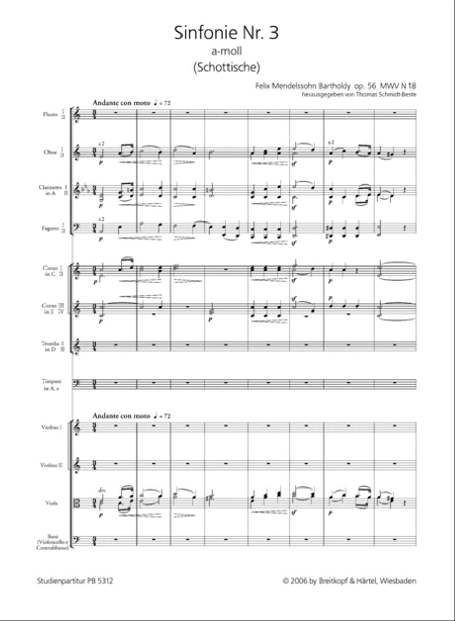 Symphony No. 3 in A minor Op. 56 MWV N 18 Orchestra scores gallery preview page 2