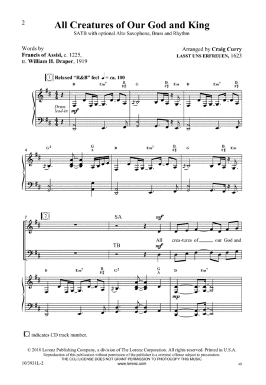 All Creatures of Our God and King 4-Part scores gallery preview page 3