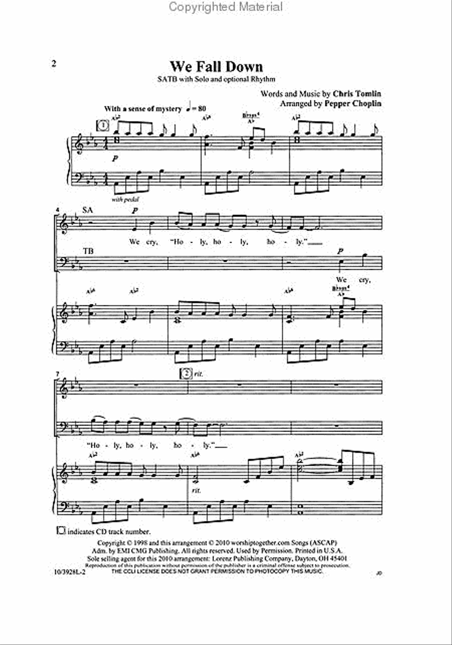 We Fall Down 4-Part scores gallery preview page 2