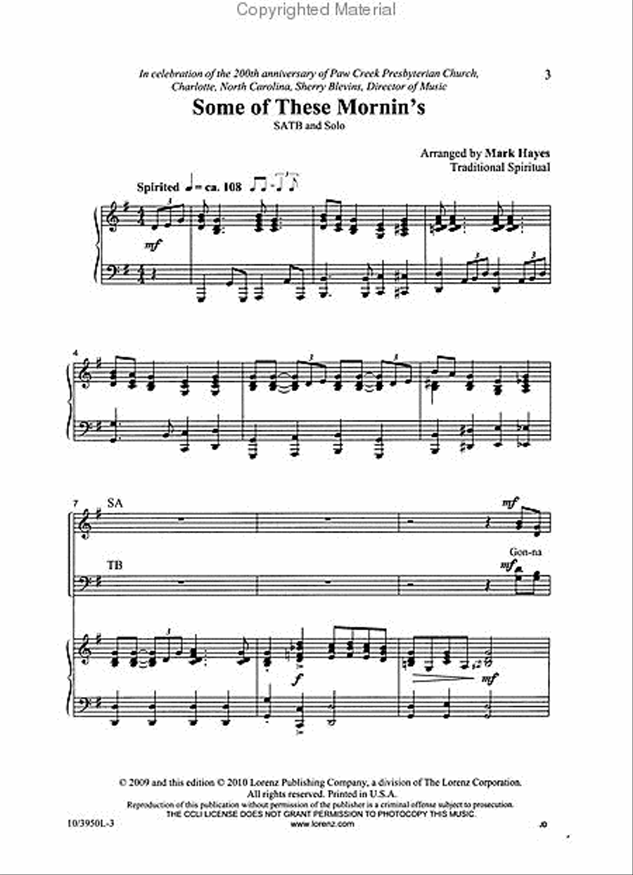 Some of These Mornin's 4-Part scores gallery preview page 2