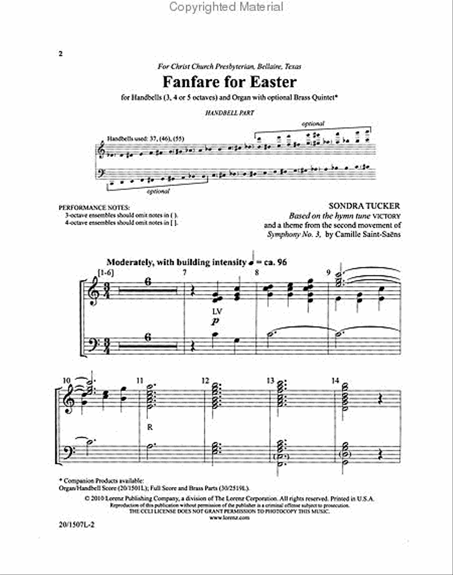 Fanfare for Easter - Handbell Part 5-Octaves scores gallery preview page 2