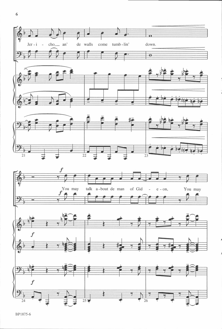 Joshua Fit de Battle of Jericho - TTBB TTBB scores gallery preview page 5
