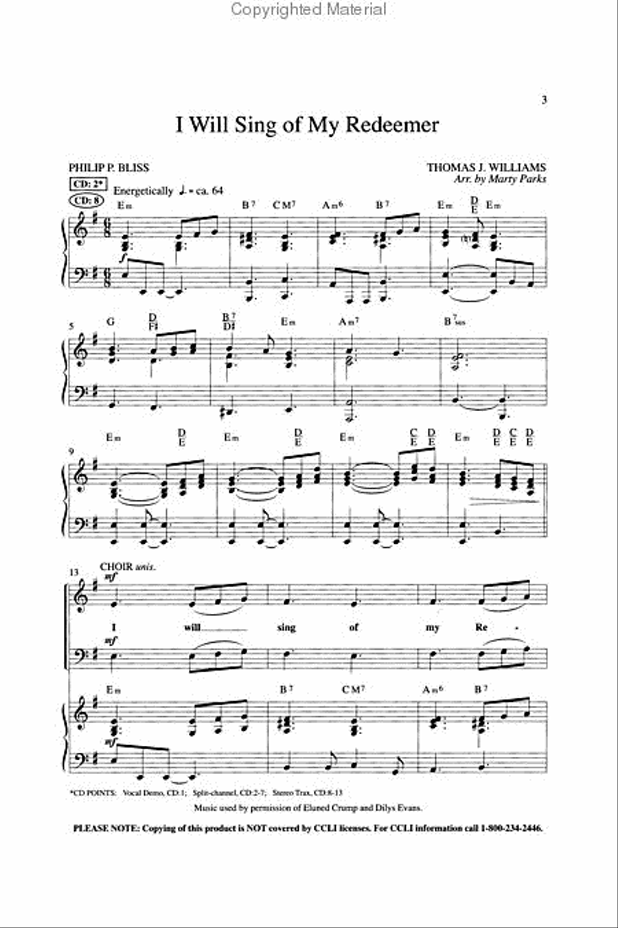 I Will Sing of My Redeemer (Anthem) 4-Part scores gallery preview page 3