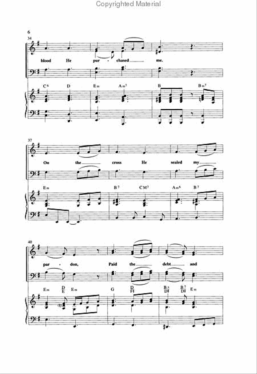 I Will Sing of My Redeemer (Anthem) 4-Part scores gallery preview page 4