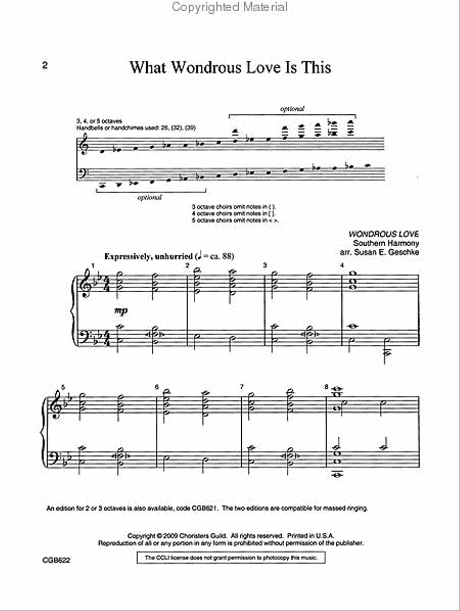 What Wondrous Love Is This (3-5 octaves) 5-Octaves scores gallery preview page 2