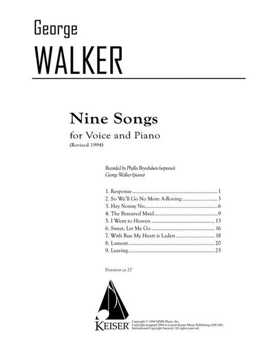 Nine Songs Nine Songs Mezzo-Soprano Voice scores gallery preview page 3