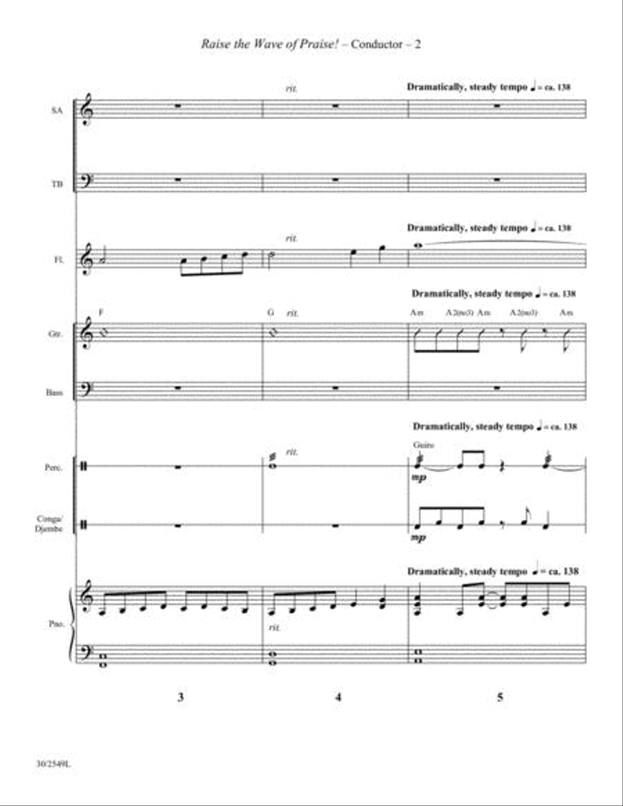 Raise the Wave of Praise! - Instrumental Score and Parts Choir scores gallery preview page 2