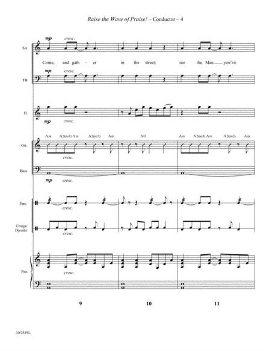 Raise the Wave of Praise! - Instrumental Score and Parts Choir scores gallery preview page 4