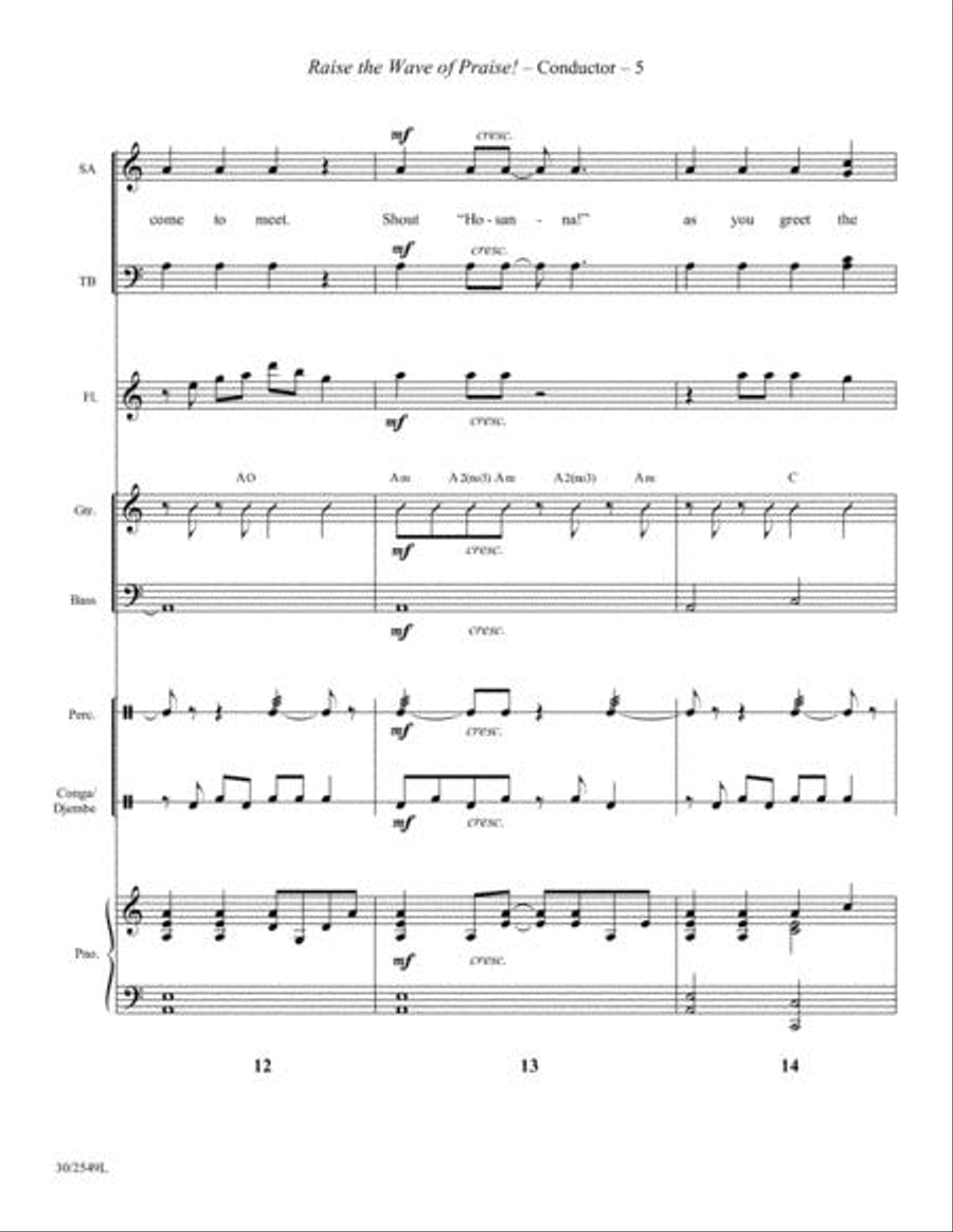 Raise the Wave of Praise! - Instrumental Score and Parts Choir scores gallery preview page 5