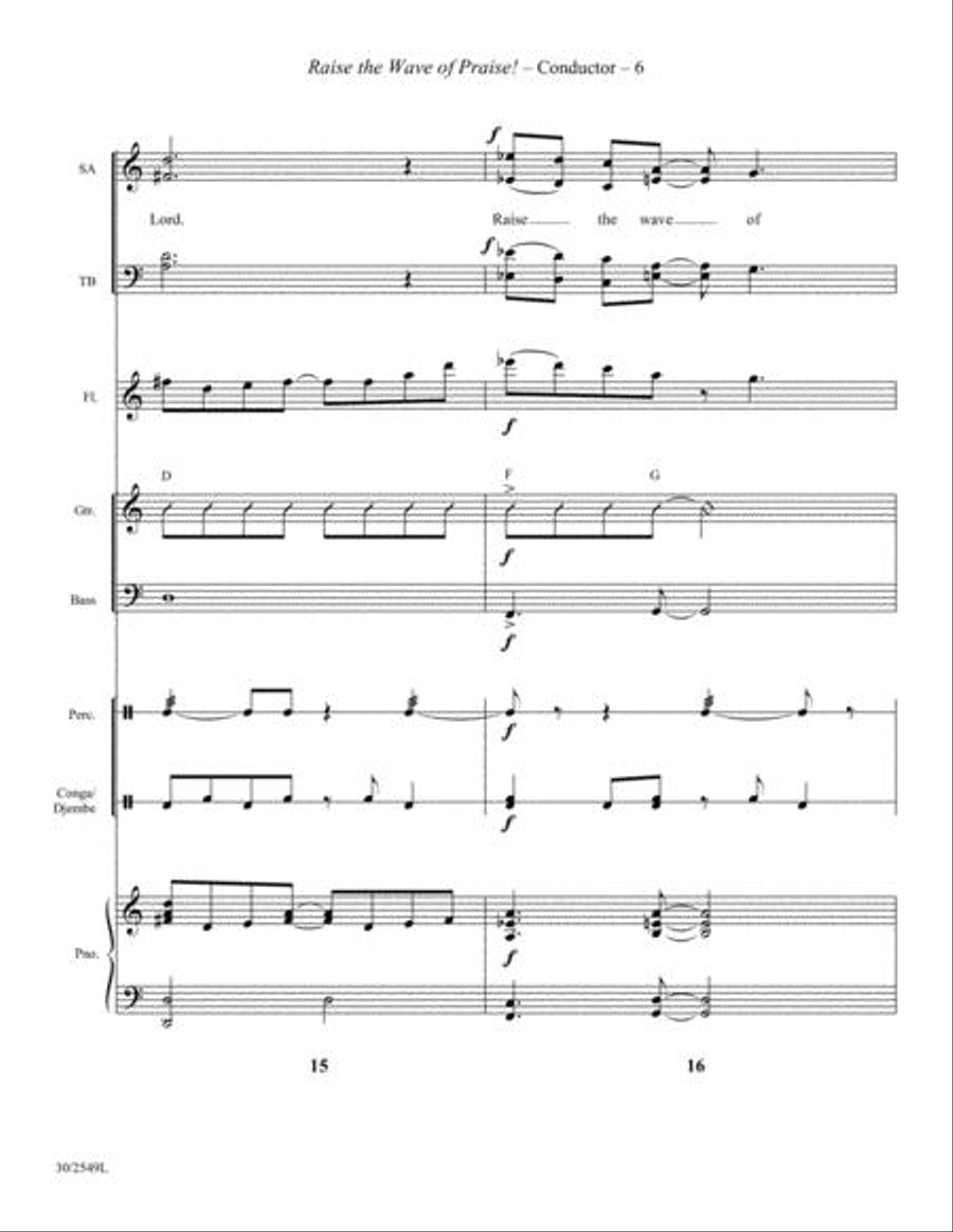 Raise the Wave of Praise! - Instrumental Score and Parts Choir scores gallery preview page 6