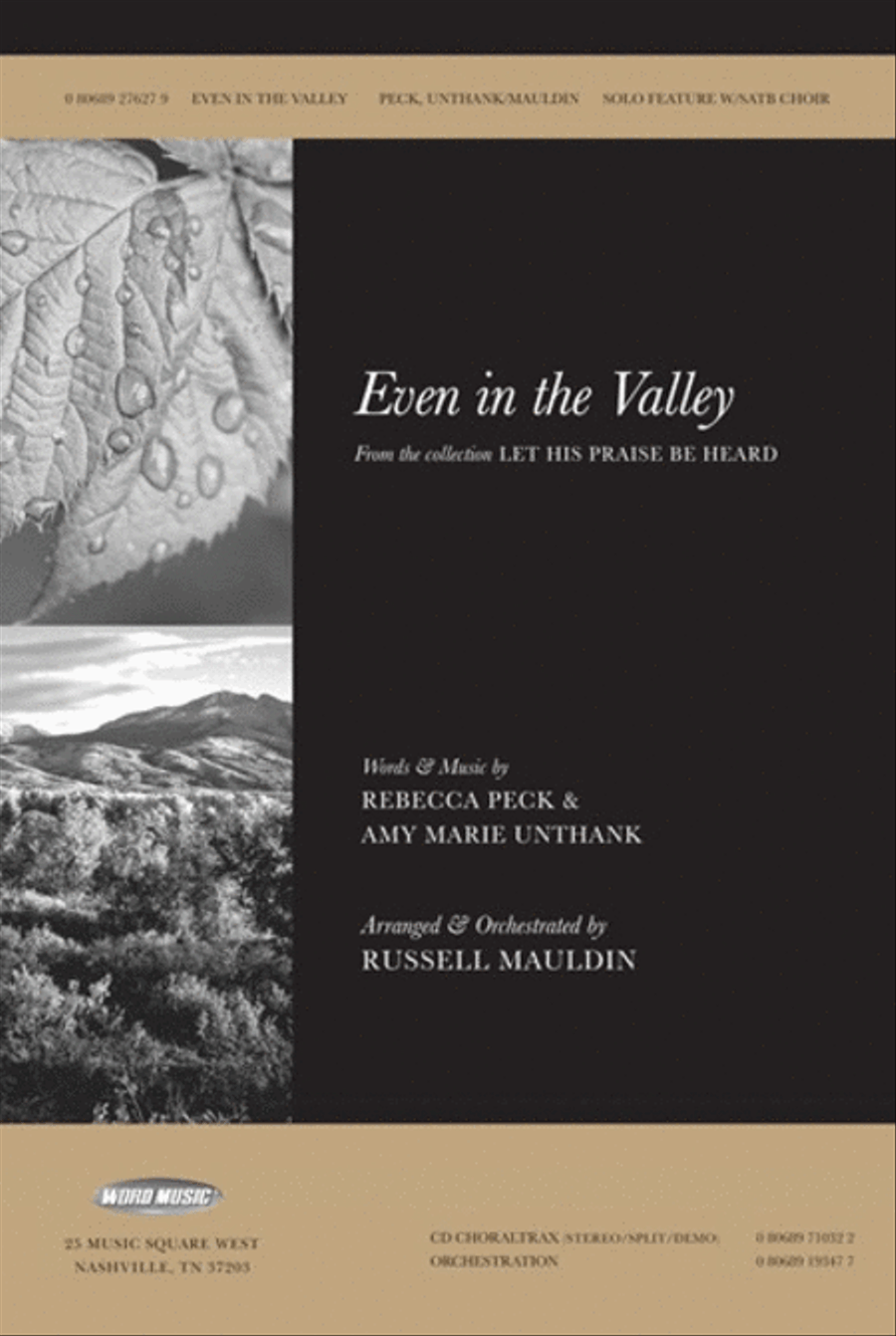 Even In The Valley - CD ChoralTrax Choir scores gallery preview page 1