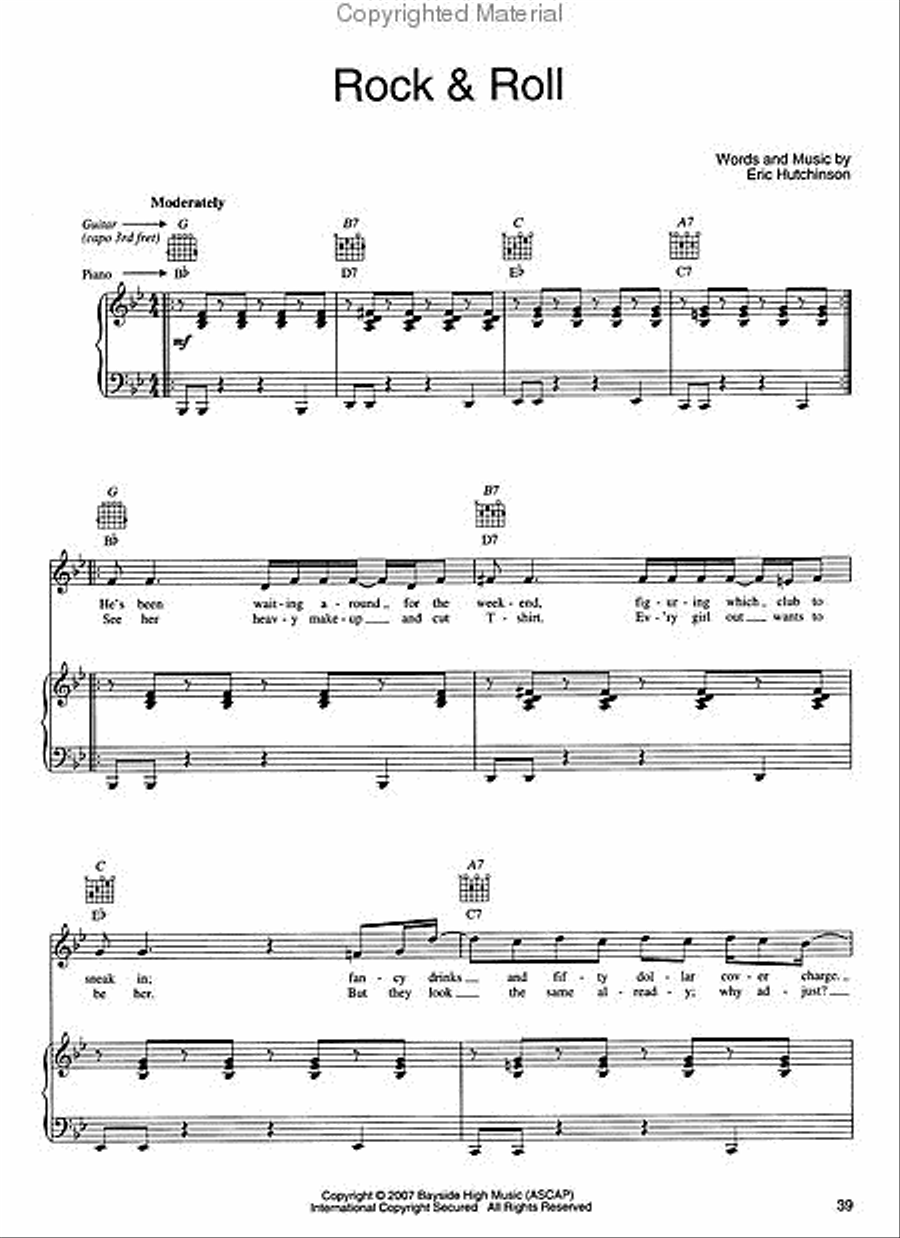Eric Hutchinson - Sounds Like This Piano, Vocal, Guitar scores gallery preview page 4