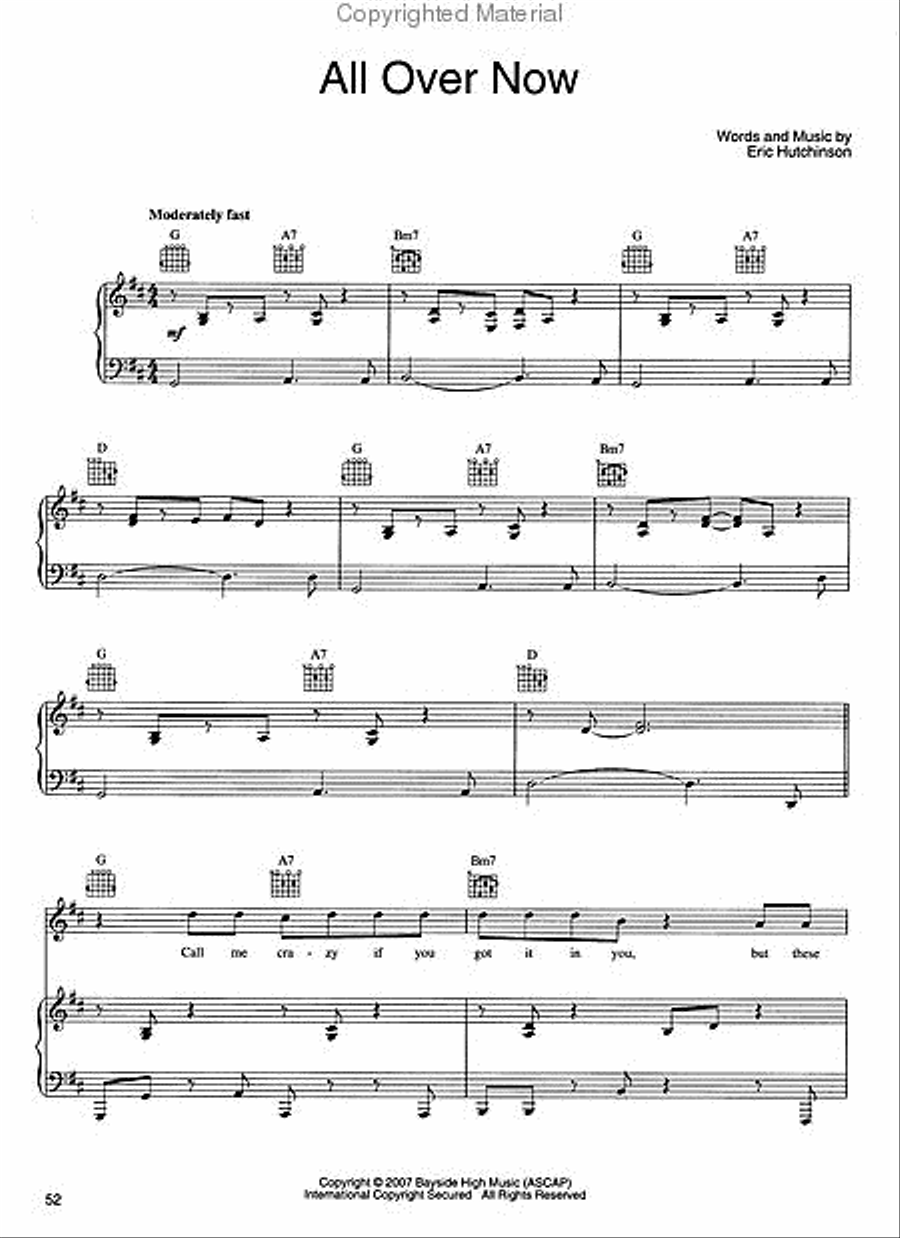 Eric Hutchinson - Sounds Like This Piano, Vocal, Guitar scores gallery preview page 5