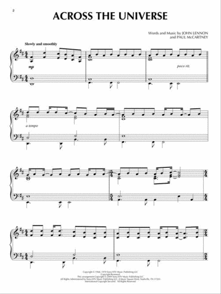 The Beatles for Solo Piano Piano Solo scores gallery preview page 5