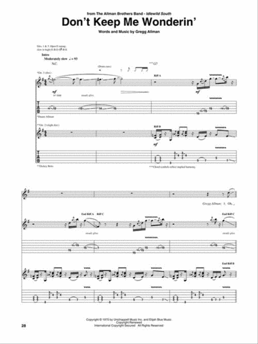 Duane Allman Guitar Anthology Electric Guitar scores gallery preview page 6