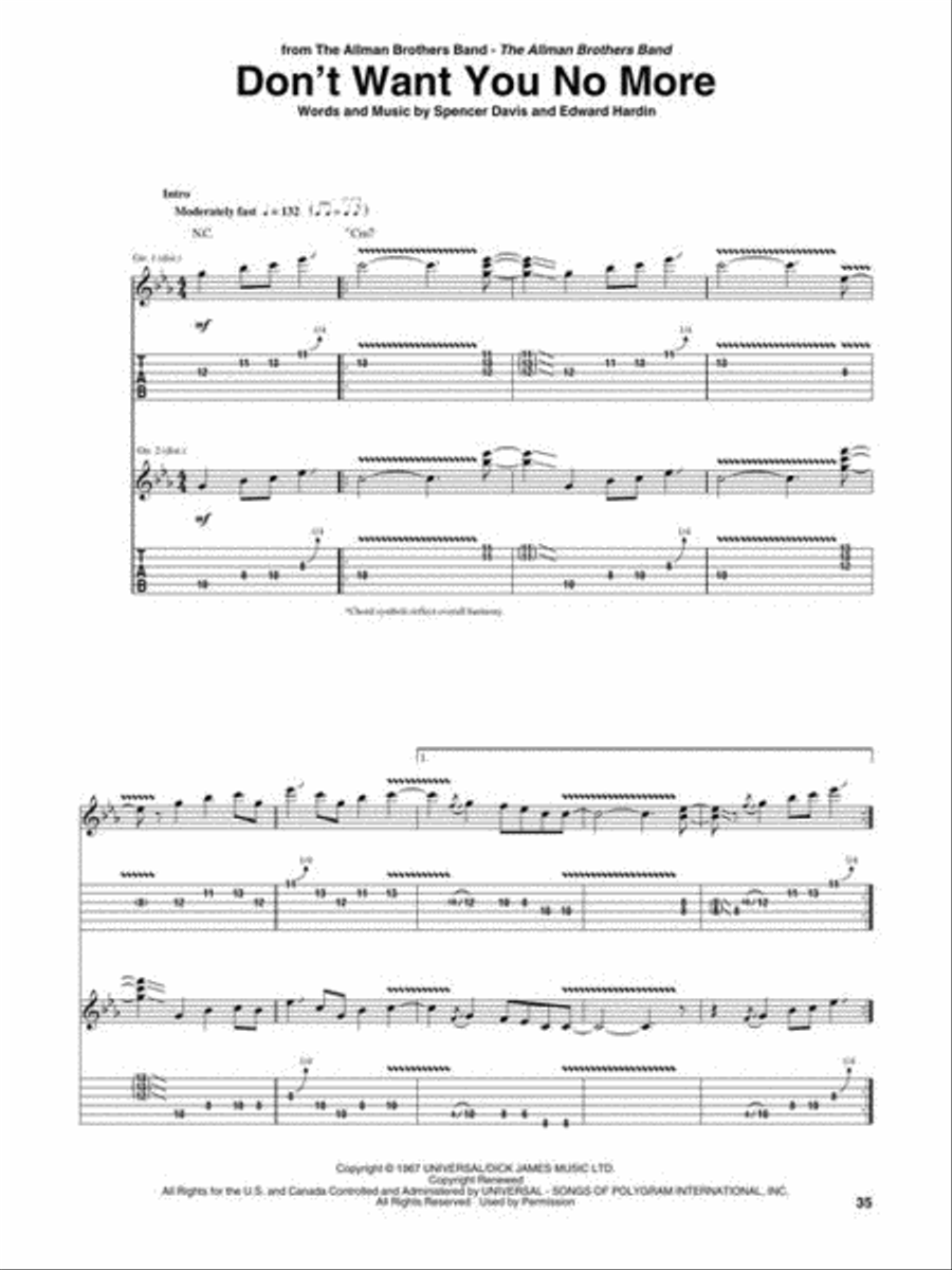 Duane Allman Guitar Anthology Electric Guitar scores gallery preview page 7