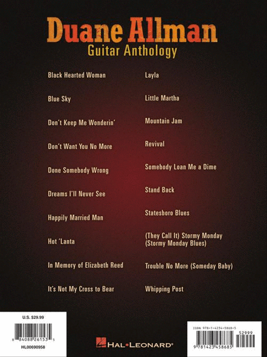 Duane Allman Guitar Anthology Electric Guitar scores gallery preview page 9