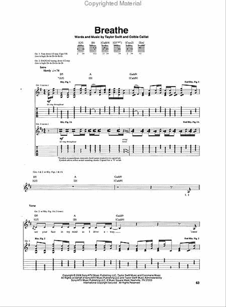 Taylor Swift - Fearless Electric Guitar scores gallery preview page 4