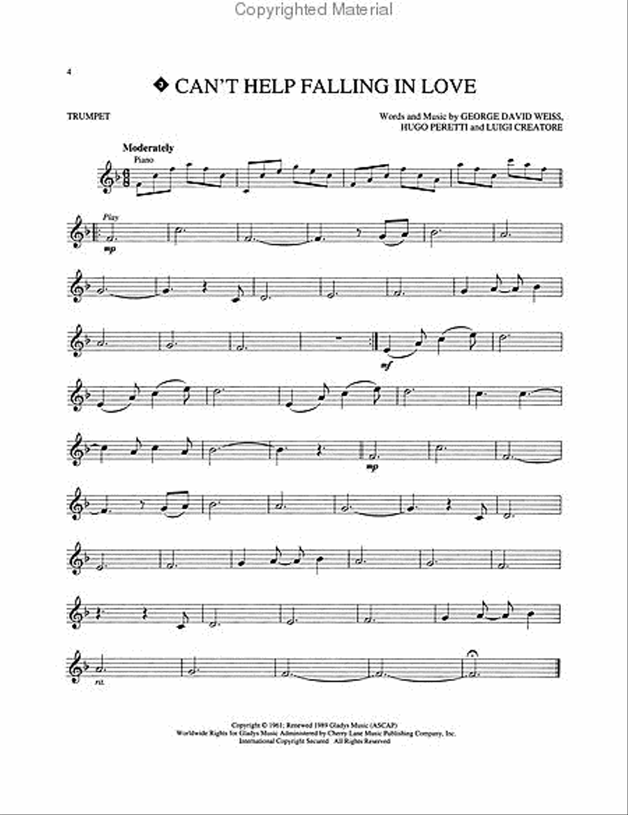 Elvis Presley for Trumpet Trumpet Solo scores gallery preview page 2