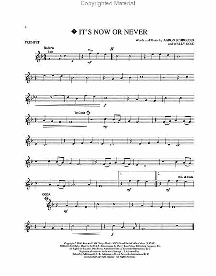 Elvis Presley for Trumpet Trumpet Solo scores gallery preview page 3