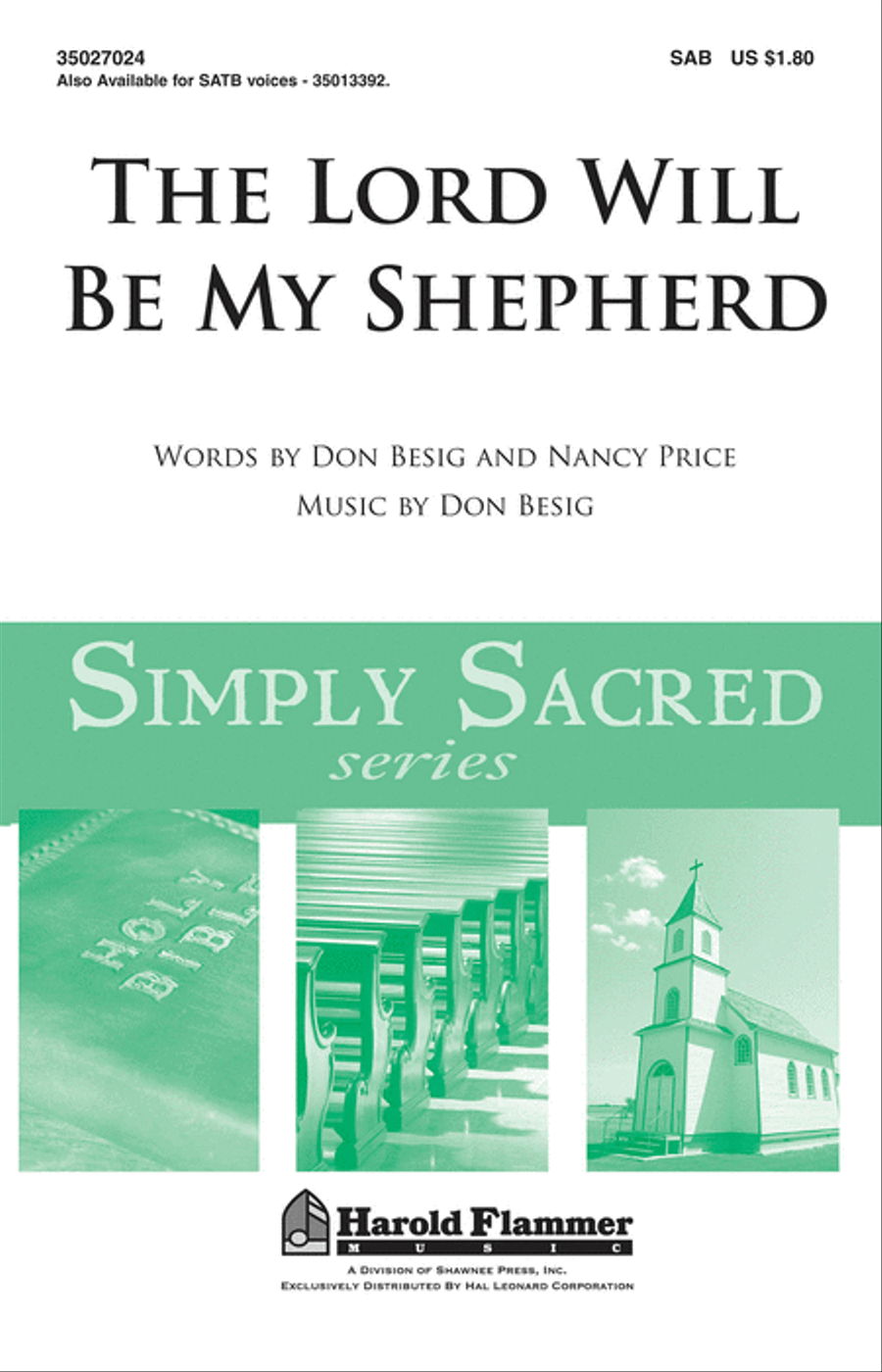 The Lord Will Be My Shepherd 3-Part scores gallery preview page 1