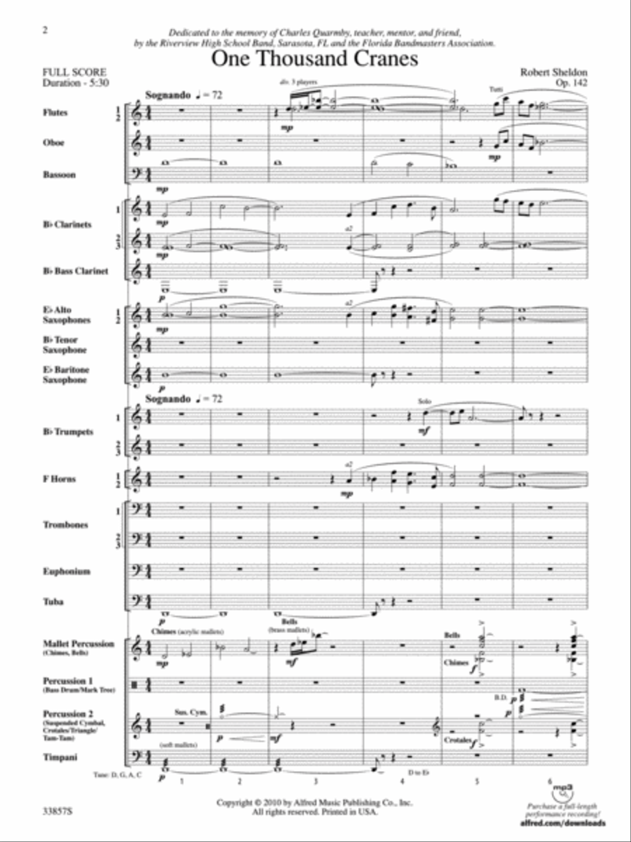 One Thousand Cranes One Thousand Cranes Concert Band scores gallery preview page 2