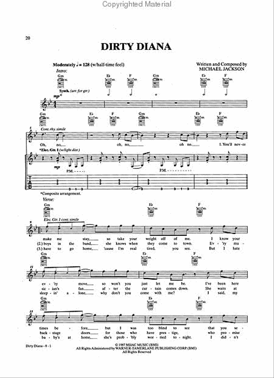 Michael Jackson – Guitar Tab Anthology Electric Guitar scores gallery preview page 3