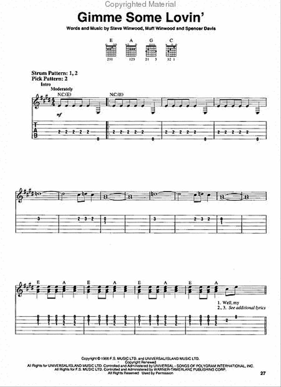1960s Rock Electric Guitar scores gallery preview page 4