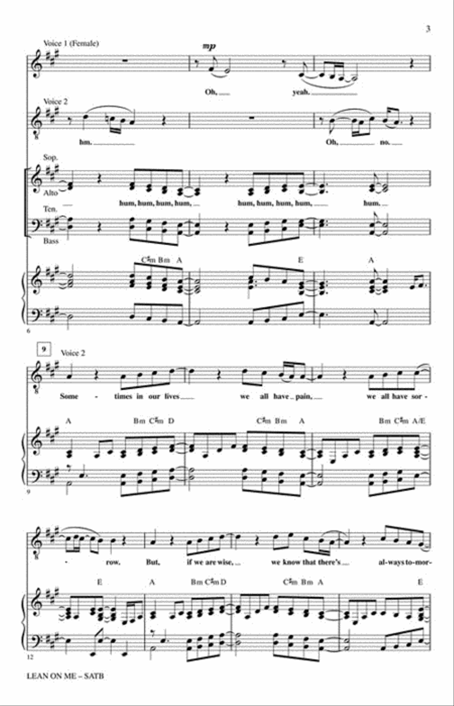 Lean on Me Choir scores gallery preview page 3