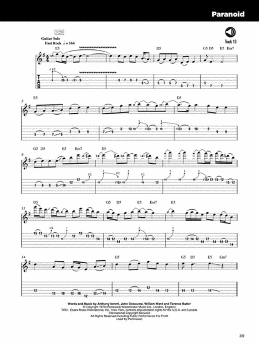 25 Great Classic Rock Guitar Solos Electric Guitar scores gallery preview page 4