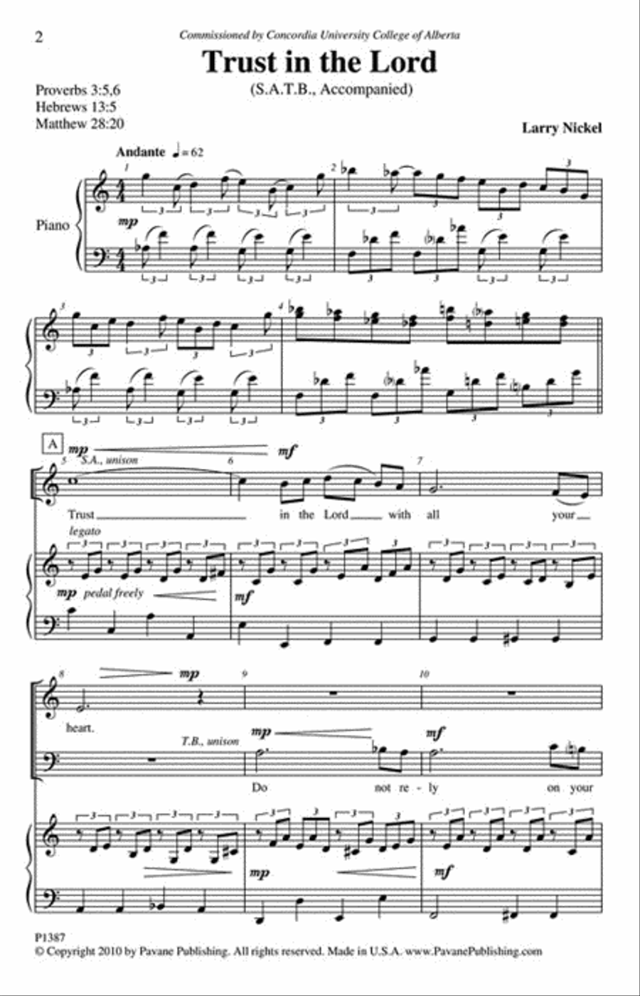 Trust in the Lord Trust in the Lord 4-Part scores gallery preview page 2
