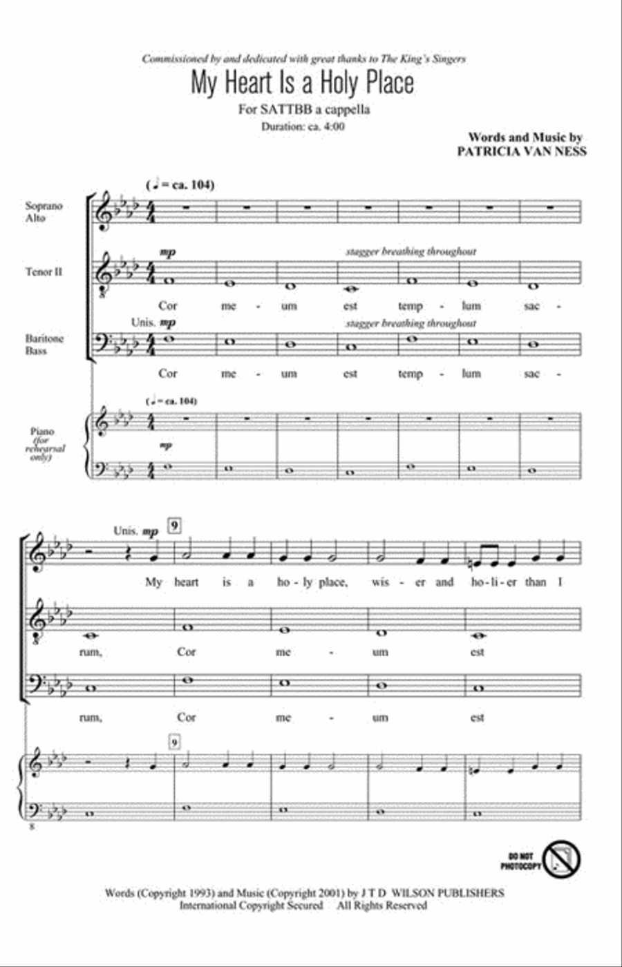 My Heart Is a Holy Place My Heart Is a Holy Place A Cappella scores gallery preview page 2