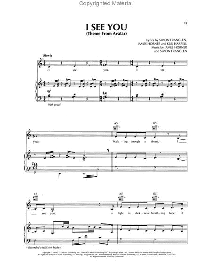 Avatar Piano Solo scores gallery preview page 3