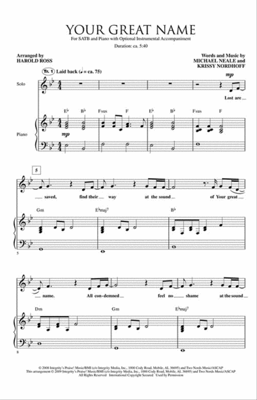 Your Great Name Your Great Name 4-Part scores gallery preview page 2