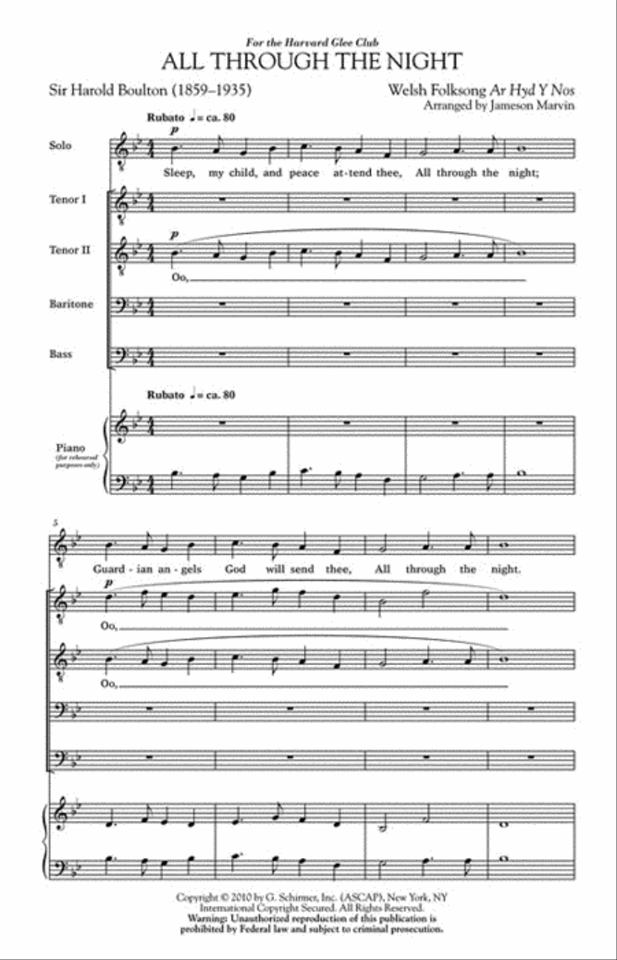 All Through the Night All Through the Night TTBB scores gallery preview page 2