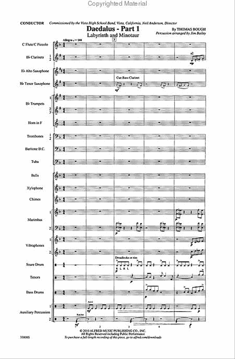 Daedalus, Part 1: Labyrinth and Minotaur Marching Band scores gallery preview page 2