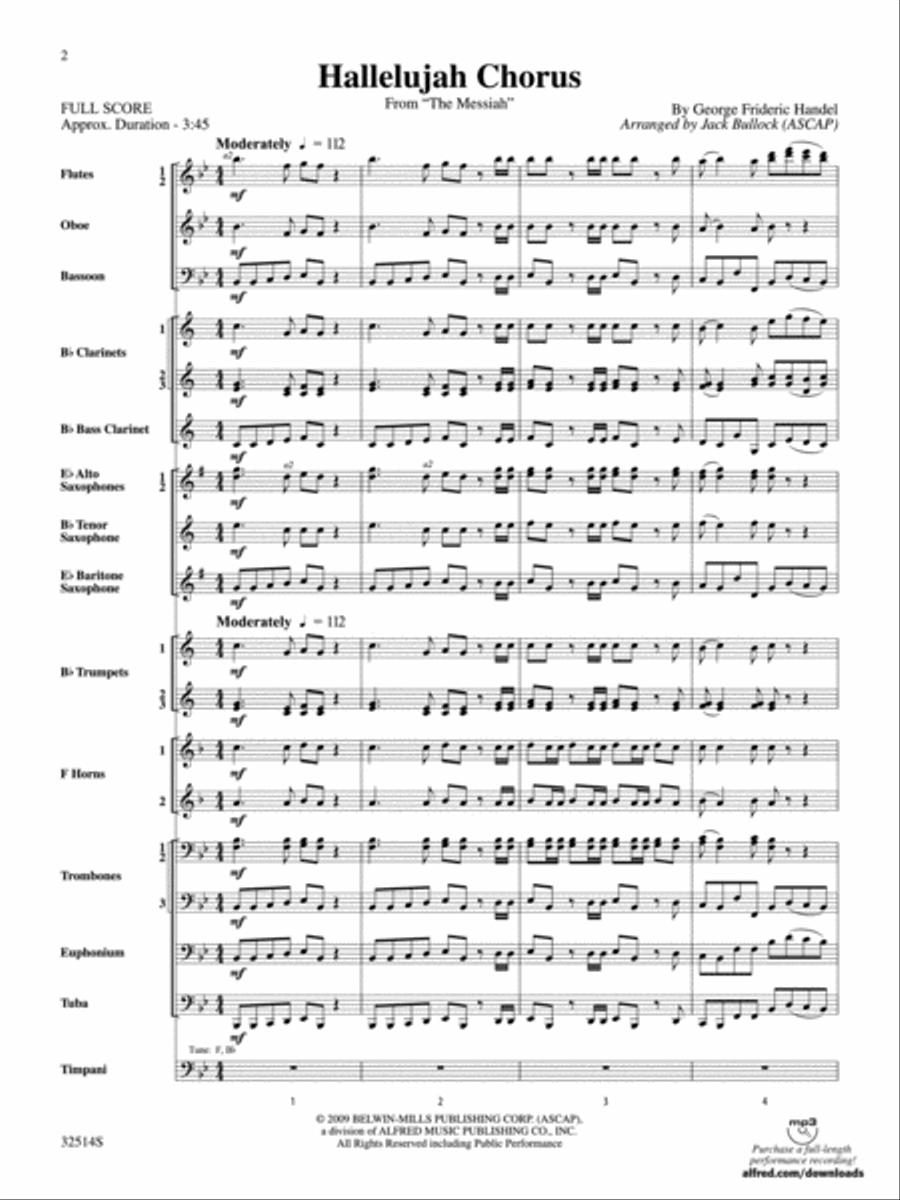 Hallelujah Chorus (From The Messiah) Concert Band scores gallery preview page 2