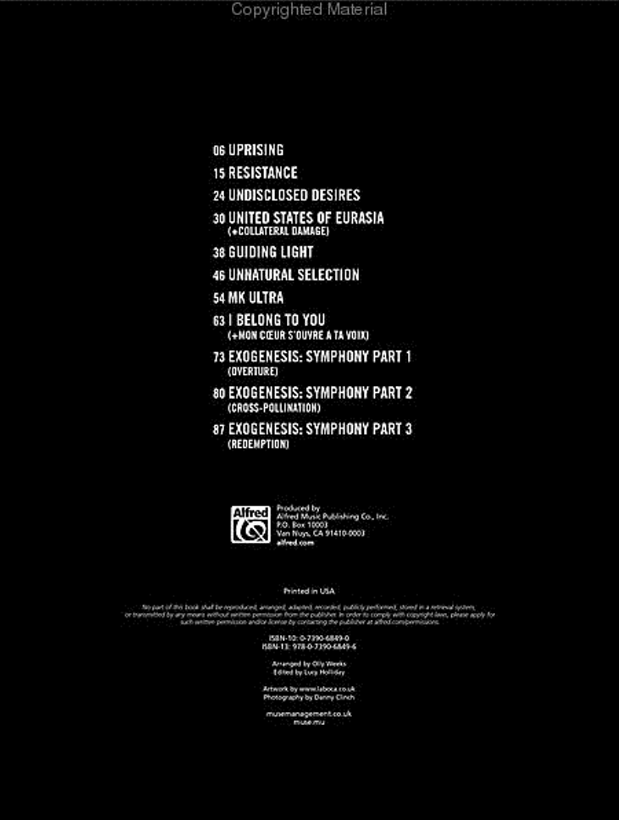 Muse - The Resistance Piano, Vocal, Guitar scores gallery preview page 2