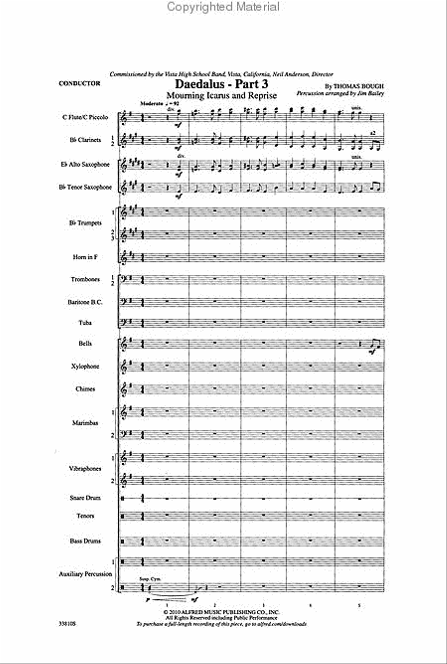 Daedalus, Part 3: Mourning Icarus and Reprise Marching Band scores gallery preview page 2