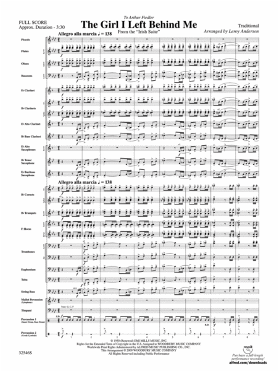 The Girl I Left Behind Me Concert Band scores gallery preview page 2