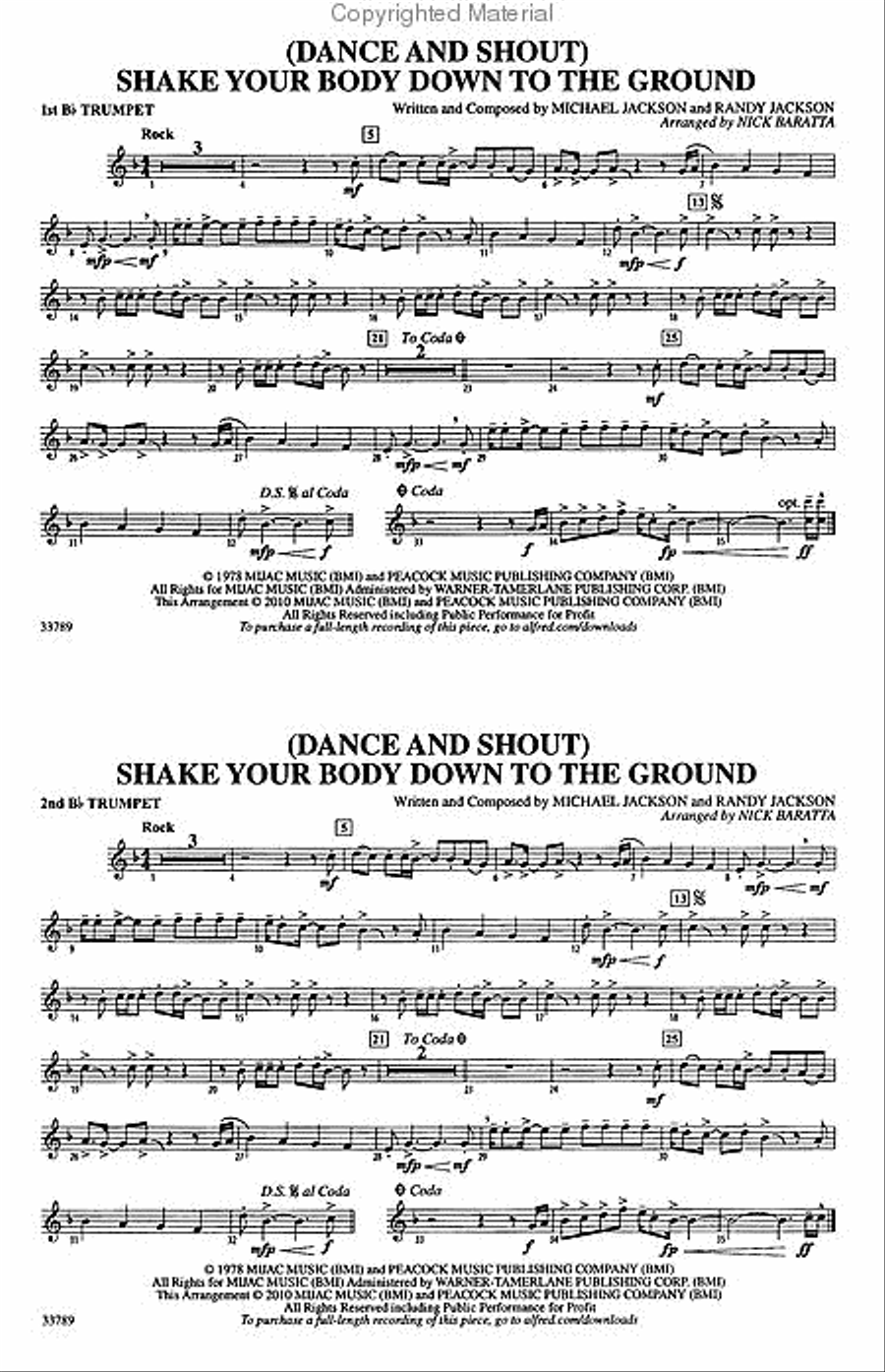(Dance and Shout) Shake Your Body Down to the Ground Marching Band scores gallery preview page 4