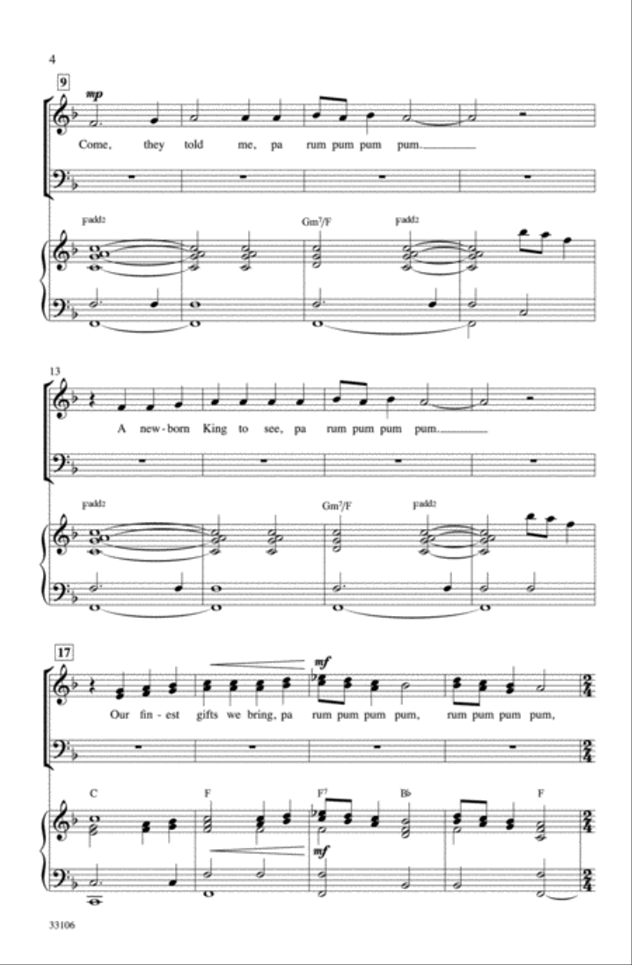 The Little Drummer Boy / Peace on Earth 4-Part scores gallery preview page 3