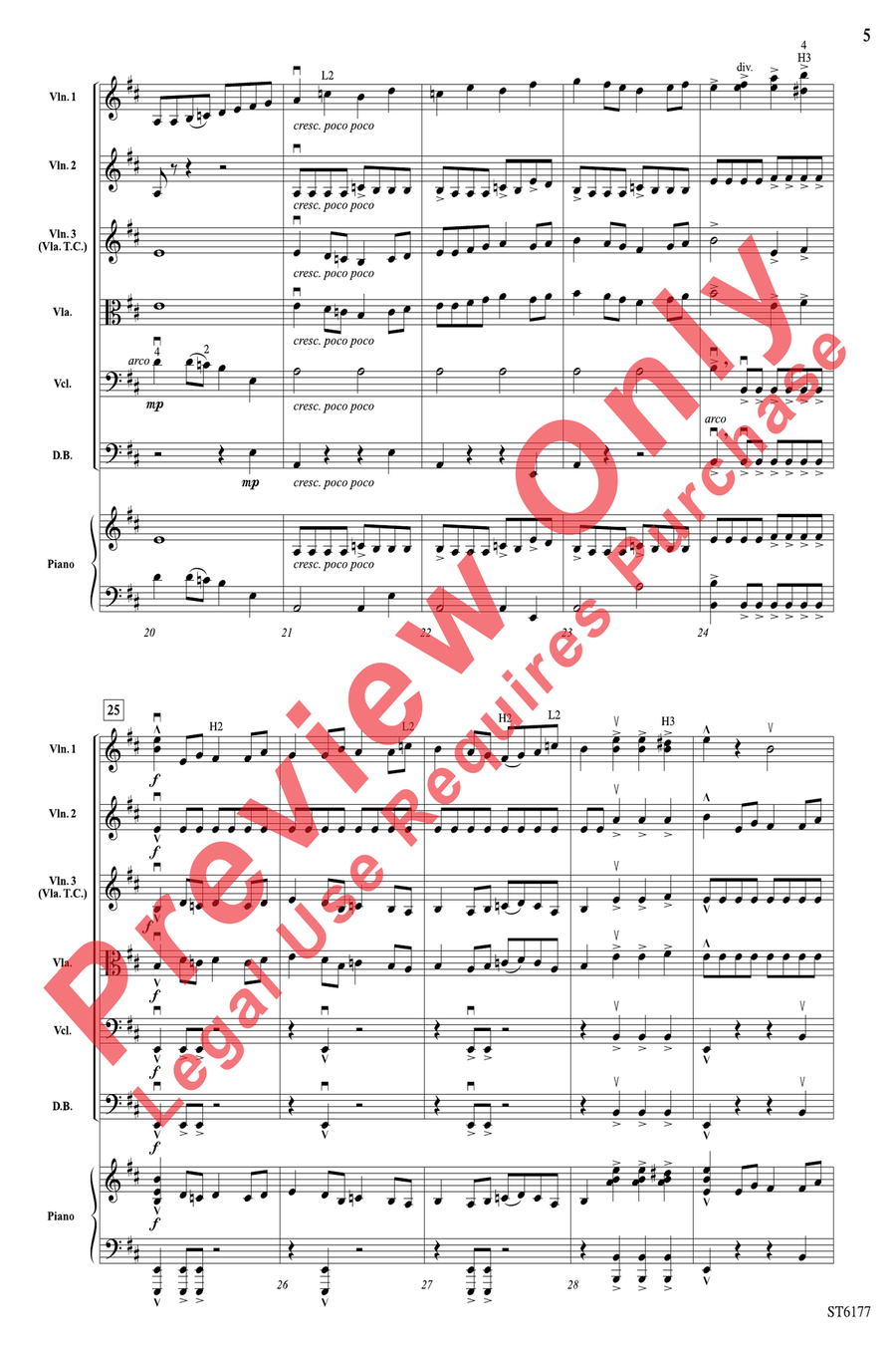 Wood Splitter Fanfare String Orchestra scores gallery preview page 5