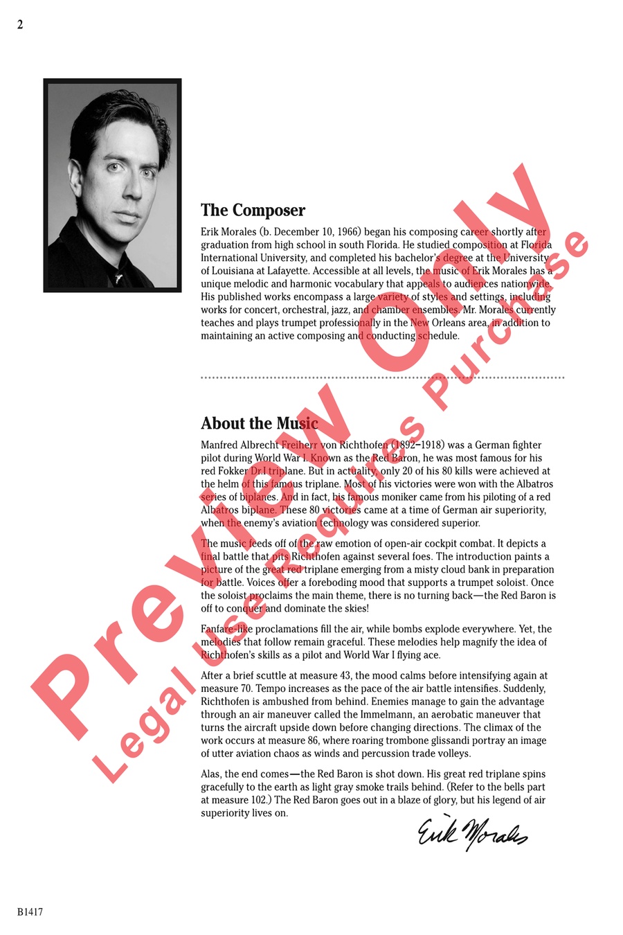 The Red Baron Concert Band scores gallery preview page 2