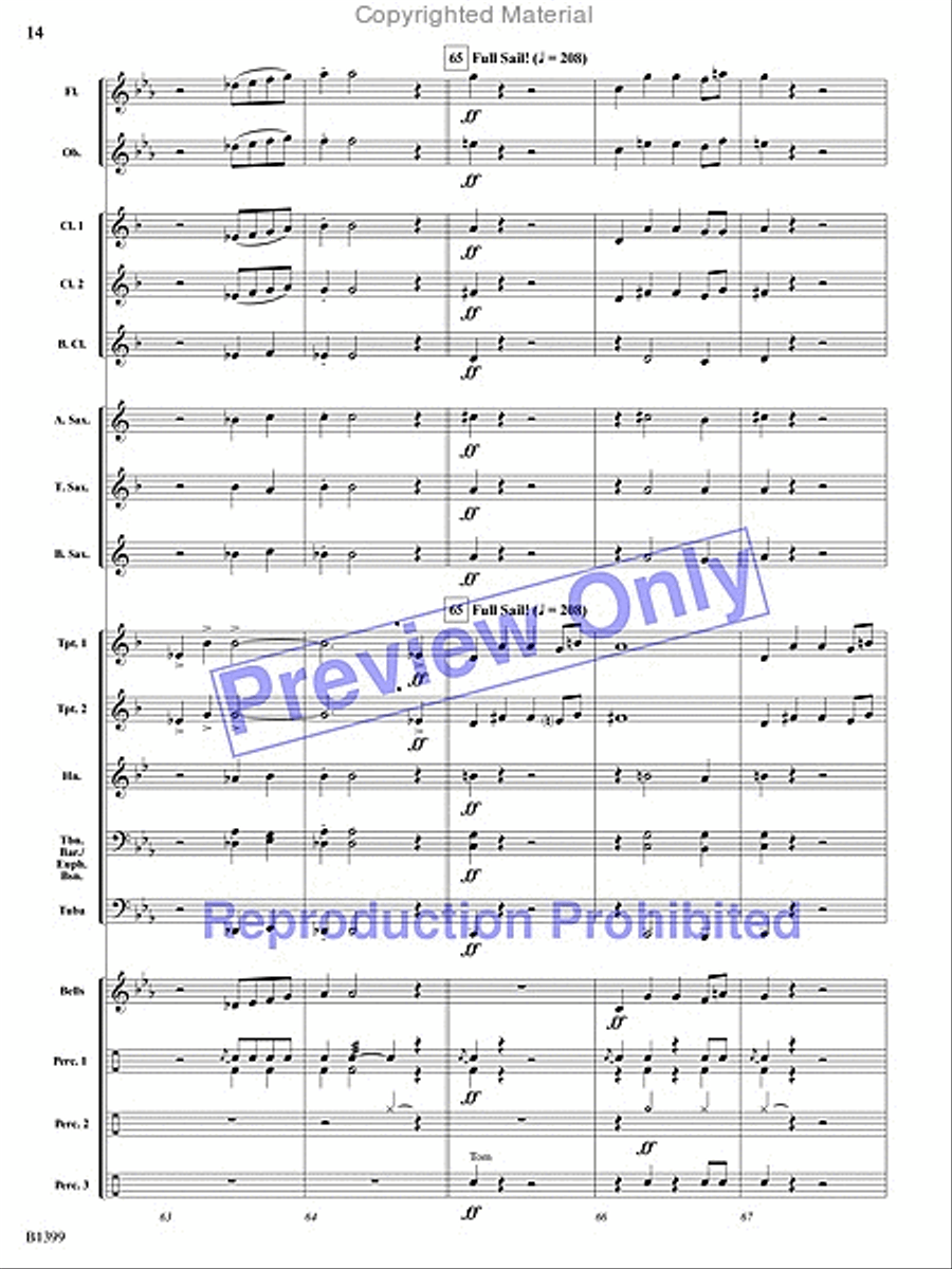 Pirates of the Barbary Coast Concert Band scores gallery preview page 13