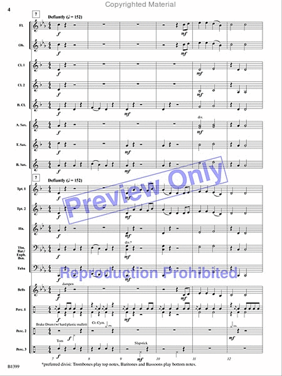 Pirates of the Barbary Coast Concert Band scores gallery preview page 3