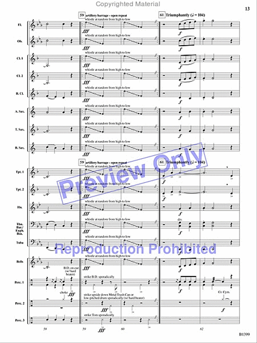 Pirates of the Barbary Coast Concert Band scores gallery preview page 26