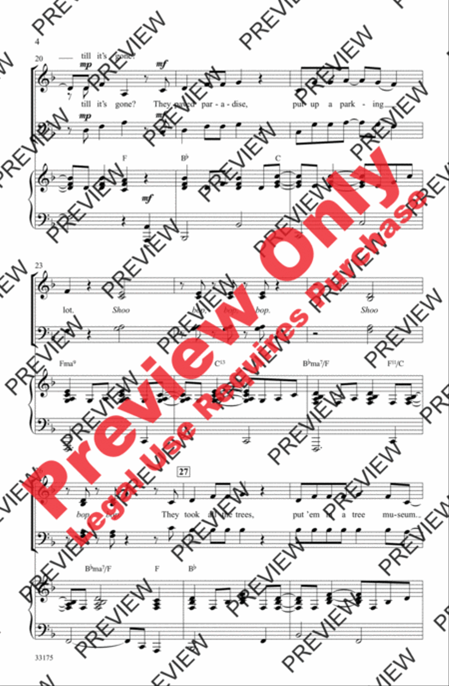 Big Yellow Taxi Big Yellow Taxi Choir scores gallery preview page 4
