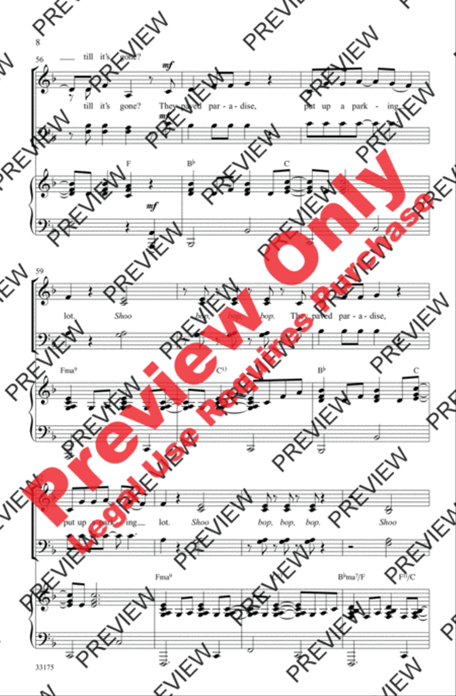 Big Yellow Taxi Big Yellow Taxi Choir scores gallery preview page 8